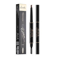 拉美拉自动旋转双头眉笔 防水防汗不易脱妆 持久易上色自然立体初学者学生男女767 01#深棕色