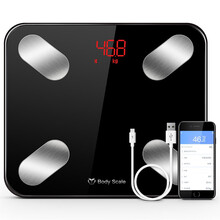 Meilen美乐电子秤称重人体秤蓝牙连手机智能体脂秤精准电子称健康脂肪秤人秤减肥计 家用体重秤 24项身体数据 金刚黑充电款