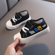 2020春秋儿童帆布鞋鞋子软底单鞋男童饼干鞋宝宝幼儿园室内鞋 黑色 20码内长13.5cm