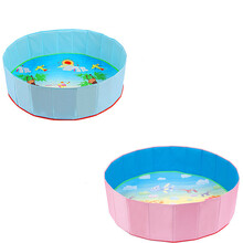 儿童决明子玩具沙池宝宝玩沙子挖沙套装小孩家用室内沙滩池围栏 浅蓝色 100折叠池+垫子