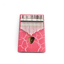 V1惟一17音全单板卡林巴拇指琴便携乐器手指钢琴简单易学母子琴儿童成人 桃花芯全单冰裂红