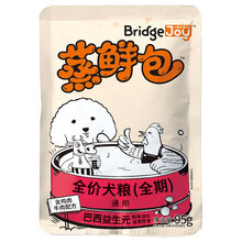 比瑞吉俱乐部蒸鲜包 全价全期犬粮（牛肉+鸡肉）95g*12包 添加益生元