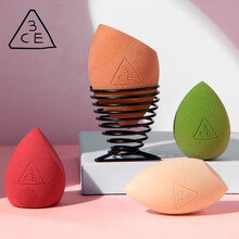 3CE 4彩干湿两用美妆蛋海绵蛋盒装(含支架)彩妆蛋化妆蛋化妆海绵不吃粉粉扑 礼物送女友 粉扑四件套