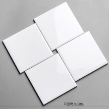 100现代北欧厨房瓷砖黑白卫生间墙砖阳台釉面砖150白色哑光小方砖