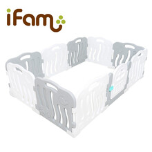 ifam韩国进口 贝壳围栏 宝宝游戏围栏安全防摔防护栏学步围栏 22 189x125 灰+白