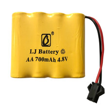 玩具充电电池组3.6V4.8V6V7.2V USB充电线镍氢镍镉5号电池组 电动遥控车充电器配件 4.8V镍镉700mA（SM接口）