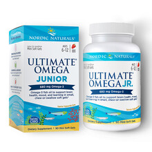 国际	挪威小鱼Nordic Naturals 少儿鱼油软胶囊儿童dha鳕鱼肝油 90粒草莓味美国进口