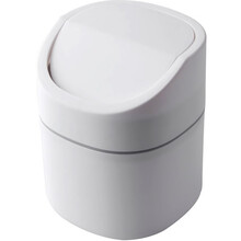 蓝致 北欧桌面垃圾桶家用迷你小型创意小号床头桌上茶几上放的带盖简约 白色翻盖款