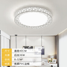 LED吸顶灯圆形卧室灯现代简约大气客厅灯过道走廊儿童房阳台灯具 40cm白光36W
