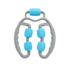 按摩全身腿部夹健身按摩神器腿部按摩滚轮肌肉放松夹腿器 升级款环形神器蓝色