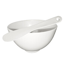 面膜粉碗套装 硬膜粉软膜粉调膜软碗 调膜刀调膜棒 橡胶碗 硅胶碗 DIY面膜碗美容院工具谢迎福 13cm白色软碗+21cm调膜棒