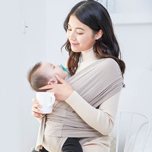 百利美抱娃神器婴儿背带腰凳前抱式日韩潮流时尚新生儿宝宝背巾夏季透气简易轻便 百利美婴儿背带背巾【骆驼棕】 中号M码