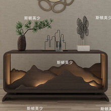 斯顿英少新中式玄关台现代全实木条案禅意案台供桌简约门厅端景台客厅家具装饰台风水台屏风 图片色