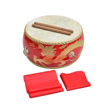 舞蹈课打节奏的鼓教学老师成牛皮大中国红龙盘民族上课专用表演鼓 12寸龙纹鼓(40*22CM)+鼓棒