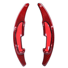 宝马3系320li 246系5系GT7系X1X4 F30F35宝马碳纤维方向盘换挡拨片加长内饰改装 宝马拨片BPH红色一对  送车门防撞条