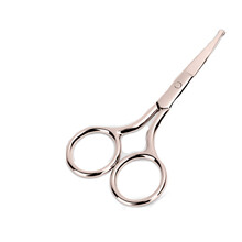 不锈钢鼻毛剪修眉剪圆头小剪刀美容剪安全鼻毛修理工具鼻毛修理器 镜光-圆头剪 正常规格