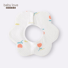 babylove婴儿围嘴360度可旋转秋冬新生儿纯棉口水巾宝宝防水防吐奶围兜 花儿朵朵 L