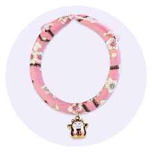 鼻涕猫 猫项圈带铃铛日本和风手工猫咪项圈猫项链猫圈猫铃铛颈圈猫牌宠物用品