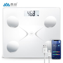 香山电子秤称重人体秤精准健康秤家用计体重秤智能减肥 蓝牙APP控制 新老款随机 珍珠白【USB充电款】