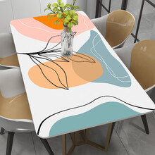 翰宇軒 北欧ins风桌布印花现代家用长方形pvc防水防油免洗隔热水晶板茶几垫软玻璃餐桌垫 【水晶板桌布】萧风2 70*120cm【PVC无毒无味】