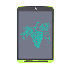 首爵 液晶手写板 LCD聋哑人手绘板 电子小黑板光能写字板 儿童礼物送小孩 荧光绿12寸粗笔迹带锁屏 笔+电池