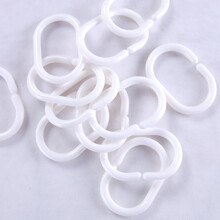 大登  窗帘挂钩床帘挂钩活扣环C型圈浴帘挂钩吊环床帘扣环开口塑料挂钩 C形环（24只）