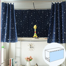大学生宿舍床帘寝室上铺神器下铺遮光帘子男女透气防尘顶床幔床围 藏星月-床帘1片 1.2m(4英尺)床