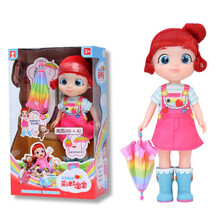 彩虹宝宝动画片会说话唱歌智能娃娃女孩玩具洋娃娃彩虹宝宝行李箱过家家玩具套装 露露+彩虹伞