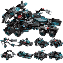 启蒙兼容乐高积木男孩拼装玩具变形机器人合体金刚拼插益智拼图儿童玩具男孩生日6岁7岁8岁9岁儿童节礼物 8合1暗影脉冲战车1413【714片】