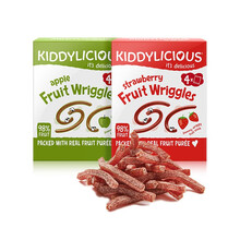 英国童之味kiddylicious草莓苹果进口宝宝儿童零食水果条48g 苹果扭扭条+草莓扭扭条
