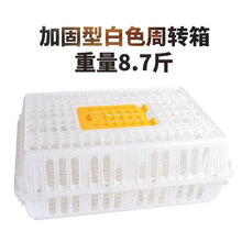 凯悦畜牧 鸡笼周转箱塑料鸡笼子运输笼成鸡鸭鹅笼家禽周转筐鸽兔笼鸡筐养殖笼 8.7斤加厚全白【75×55×27】