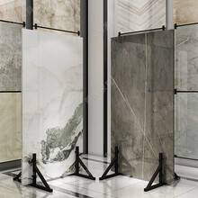 木门展架石材展示架卫生间玻璃陶瓷展架大理石瓷砖大板架实木门 黑色  小脚架一对