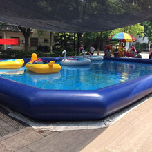 夏季大型户外充气水池成人游泳池加厚水上乐园儿童手摇船充气滑梯广场摆摊   25平方加厚充气水池