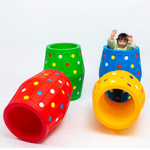 幼儿园塑料加厚大滚筒儿童彩色平衡体能锻炼玩具户外感统训滚筒 默认物流自提