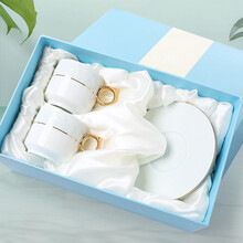 小奢华ins咖啡杯碟礼盒礼物金边咖啡杯套装家用陶瓷下午茶杯子 【礼盒两套装】圆梦200ml