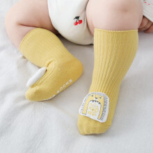 行走风景婴儿袜子春秋宝宝袜长筒双针立体卡通新生儿点胶防滑地板袜高筒袜 动物款（男宝宝3双） S码（0-1岁）