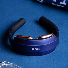 纽维达PGG教师节礼物颈椎治疗仪按摩仪器肩周加热脉冲理疗护颈托颈椎牵引器办公室老人家用车载小米护颈仪 颈椎按摩器3代折叠款+15档+5种脉冲模式（蓝）