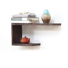 憨娃实木挂墙博古架壁挂式架展示墙上搁板置物架装饰木架层板格子隔板多宝阁古董架展示装饰木架 烧桐木（单个） 40CM长*12CM深*18CM高（单个）