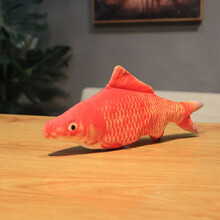 会跳动的鱼跳跳鱼抖音同款仿真电动会跑跳动的摇摆鱼玩具儿童游泳鲫鱼充电逗猫玩偶 红鲤鱼 USB充电30厘米