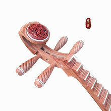 米囹 古夷苏木成人演奏琵琶手工烫蜡抛光巴花琴 檀木祥云头花琵琶