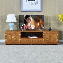 寻古红木家具非洲鸡翅木（学名：非洲崖豆木）电视柜实木新中式客厅卧室电视机柜小户型矮柜地柜可放机顶盒O 素面：长198*宽48*高50cm