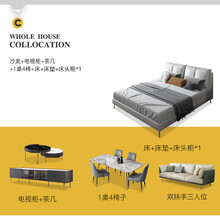 温斯丹尼 沙发 北欧客厅套房家具 免洗科技布艺沙发小户型简约现代客厅沙发 1501 图色 套房A组合