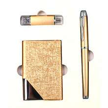 明澈礼品u盘创意U盘中国风复古屏风镂空书签窗格会展企业定制logo高速优盘 金色【礼品笔+名片夹+手机两用U盘+礼品袋】 USB3.0 32G
