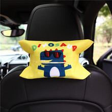 汽车纸巾盒抽车载车用挂式扶手箱创意卡通可爱网红车内饰用品大全 棉麻纸巾抽 黄色（墨镜恐龙）