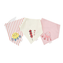 棉花堂针织三角巾口水巾婴儿棉围嘴新生儿围兜宝宝三角巾 红色