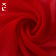 富羽莱 纯色雪纺布料面料夏季不透垂感汉服装里衬白色纱布连衣裙子内衬布 半透-大红（一米价）