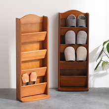 越茂 现代简约拖鞋架 创意鞋架 实木简易多层收纳架浴室门厅鞋架 原木色