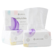 洁丽雅（Grace）一次性小洗脸巾单包 洁面巾便携网纹棉柔巾卸妆棉擦脸巾化妆棉 10*20cm 80片/包