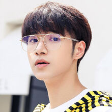 眼镜男防辐射蓝光电脑大框平光镜全框近视无度数眼睛框镜架网红潮 金框 【无度数平光镜】