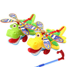 Delectation宝宝学步手推车推推乐婴儿手推飞机玩具儿童学走路单杆1-2岁推杆 367-手推鳄鱼（颜色混发1个）